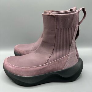 The North Face Knit Platform Leather Boots